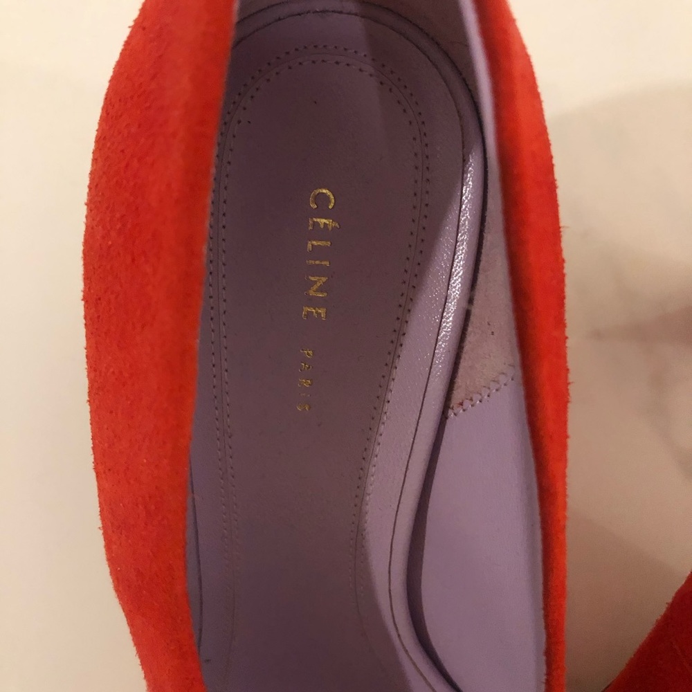 Céline Red Coral Suede Pumps - Picture 4 of 6